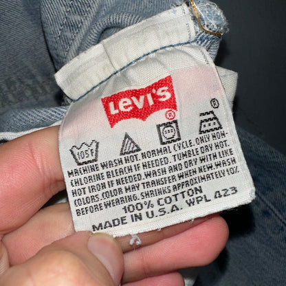Levis 501 Vintage 90s USA XX Straight Leg Jeans 34x36 Light Wash Act 30x31