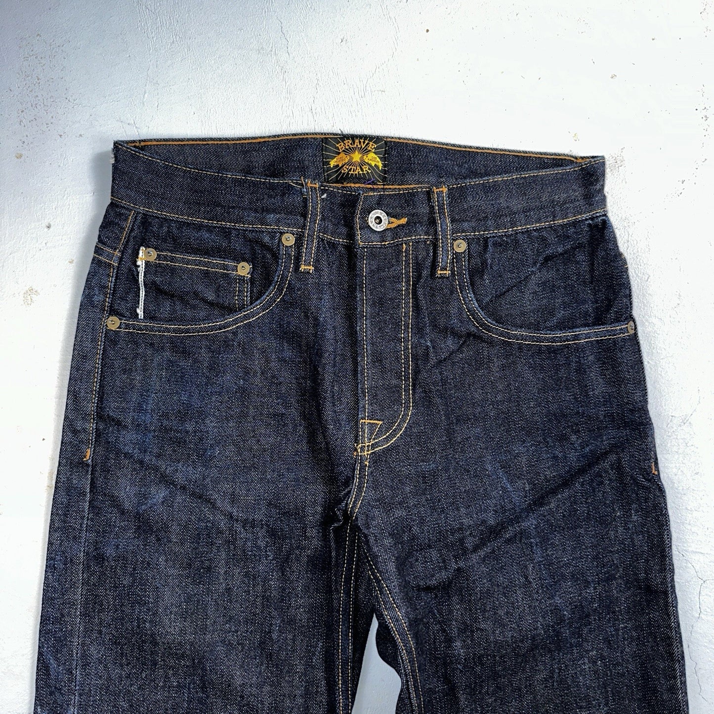 Brave Star Jeans Mens 30x30 Blue Selvedge Cone Denim Dark Wash Button Fly