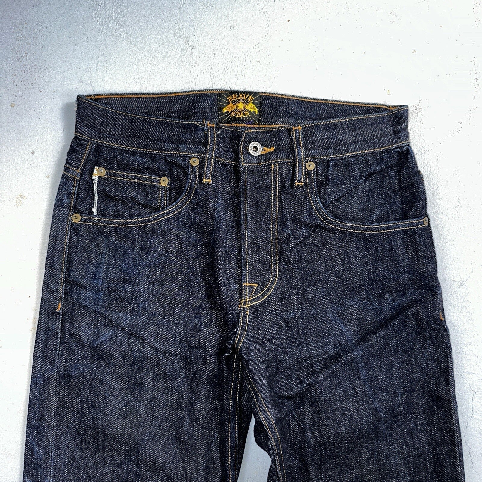 Brave Star Jeans Mens 30x30 Blue Selvedge Cone Denim Dark Wash Button Fly