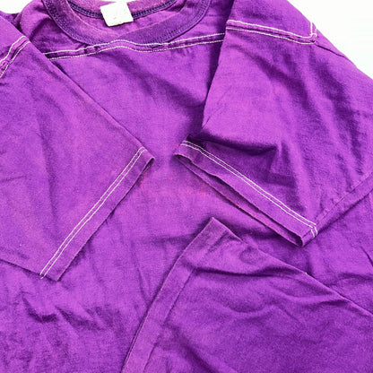 Russell Athletic 70s Purple Blank VTG T Shirt Football Cotton XL Stained 1970s