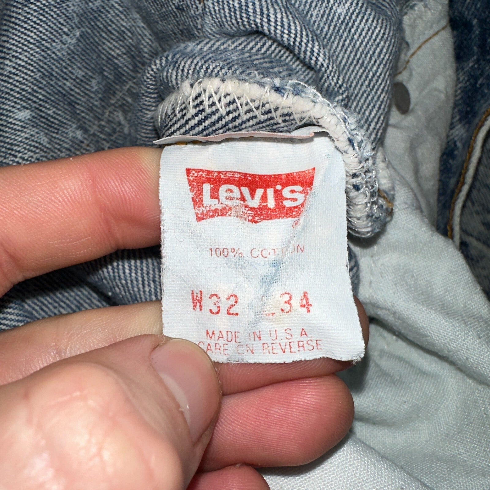 Levis 501 Vintage 80s USA XX Straight Leg Jeans Blue Acid Wash 32x34 Act 31x33