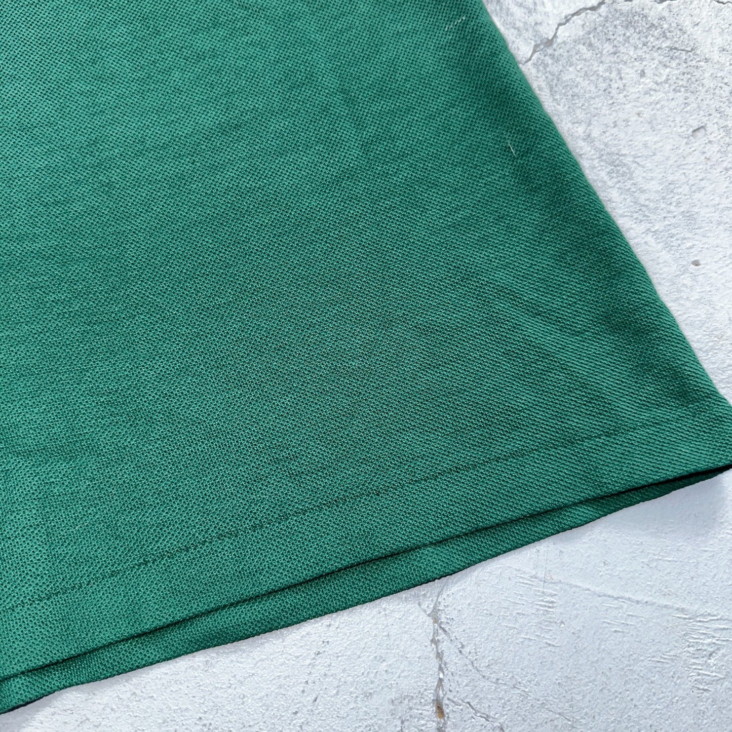 VTG JANTZEN Mens Polo Shirt Striped Collar Small Green White Jersey Cool 80s USA