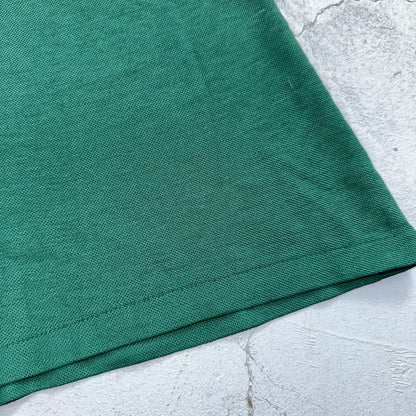 VTG JANTZEN Mens Polo Shirt Striped Collar Small Green White Jersey Cool 80s USA