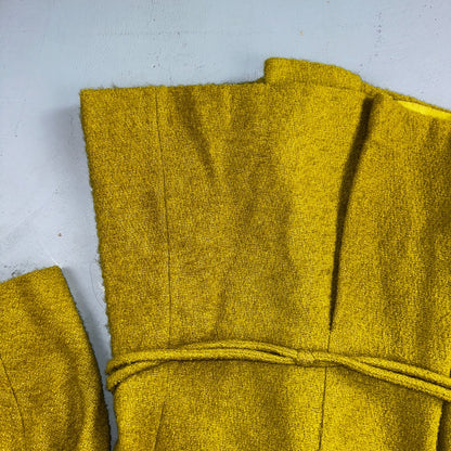 Vintage 60s Green Tennis Wool Coat ILGWU Union Mod Double Breasted Rockabilly