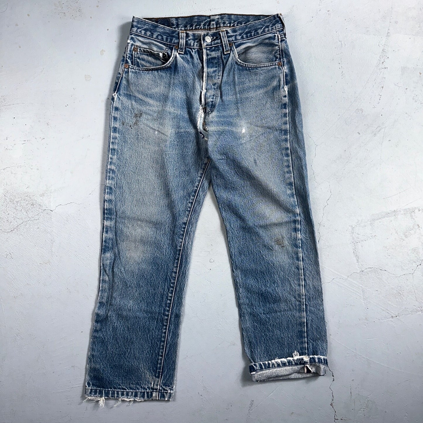 Levis 501 Vintage 80s Redline Selvedge USA XX Jeans Light Wash 32x33 Act 28x28