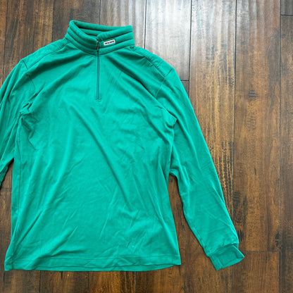 VTG Descente Mens Medium Green Long Sleeve Pullover Quarter Zip 80s 90s Japan