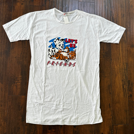 Dr Suess Lets Be Friends Vintage T Shirt OSFA Pajama Very Long 80s 90s Rap Dog