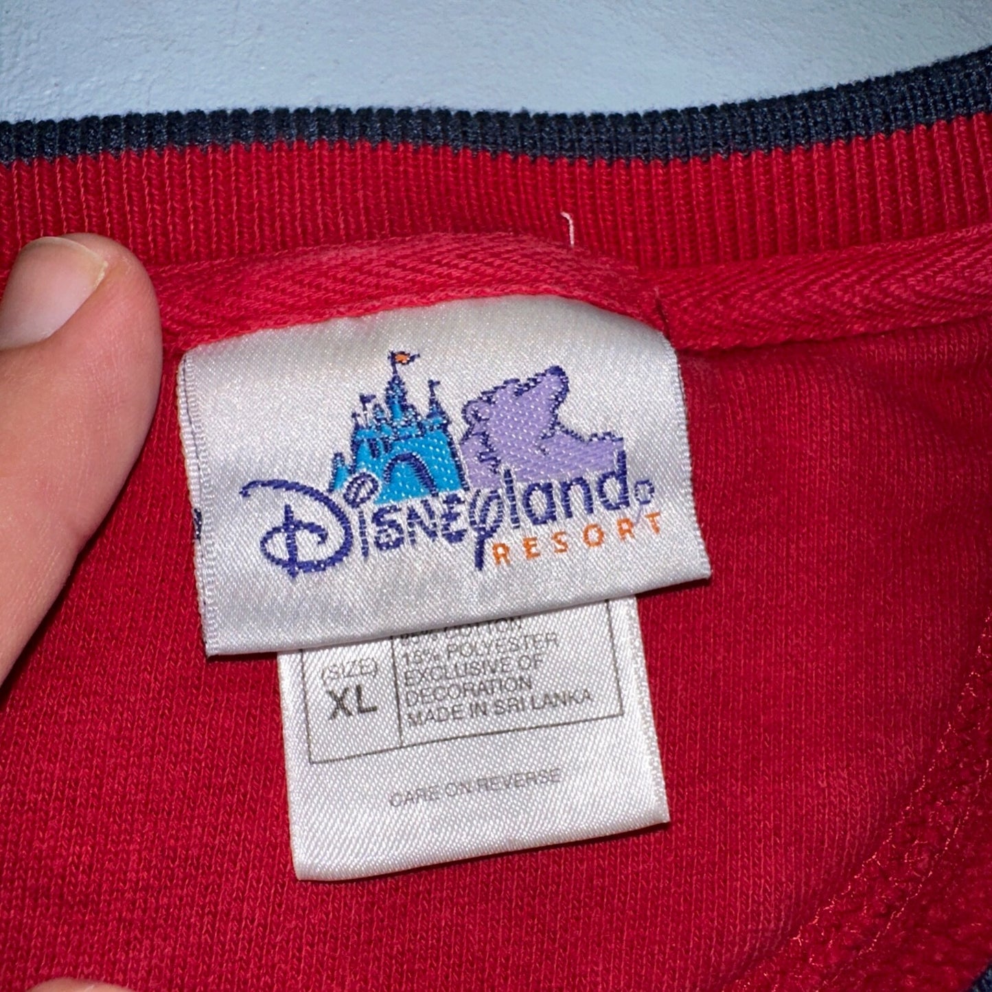 Disney Mickey Mouse VTG Sweatshirt Size XL Red Crewneck Disneyland USA 90s