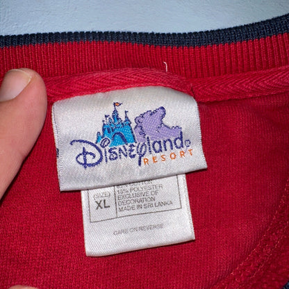 Disney Mickey Mouse VTG Sweatshirt Size XL Red Crewneck Disneyland USA 90s
