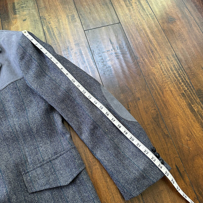 VTG Pendleton Blazer Men's 44 Wool Sport Coat USA Blue Gray Knit Button-Up 70s