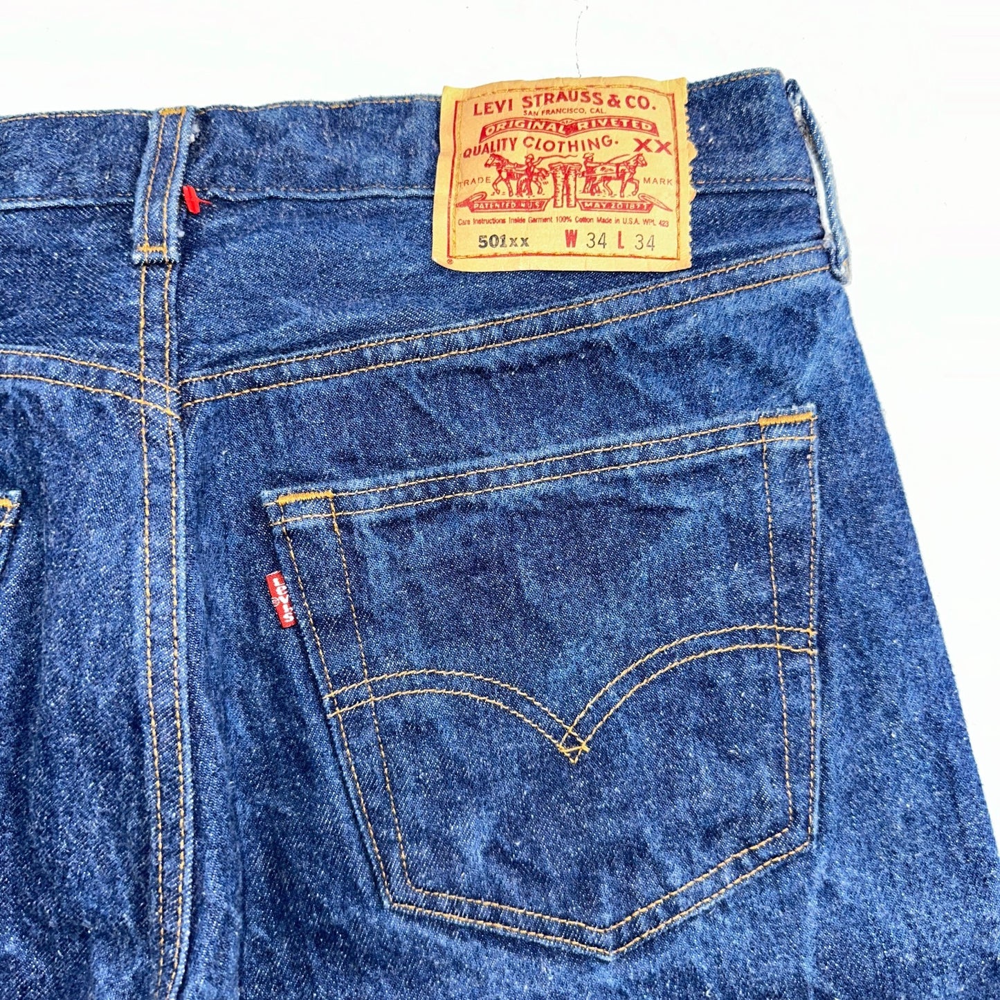 Levis 501 Vintage 90s USA XX Straight Leg Jeans Blue Dark Wash 34x34 Act 31x31