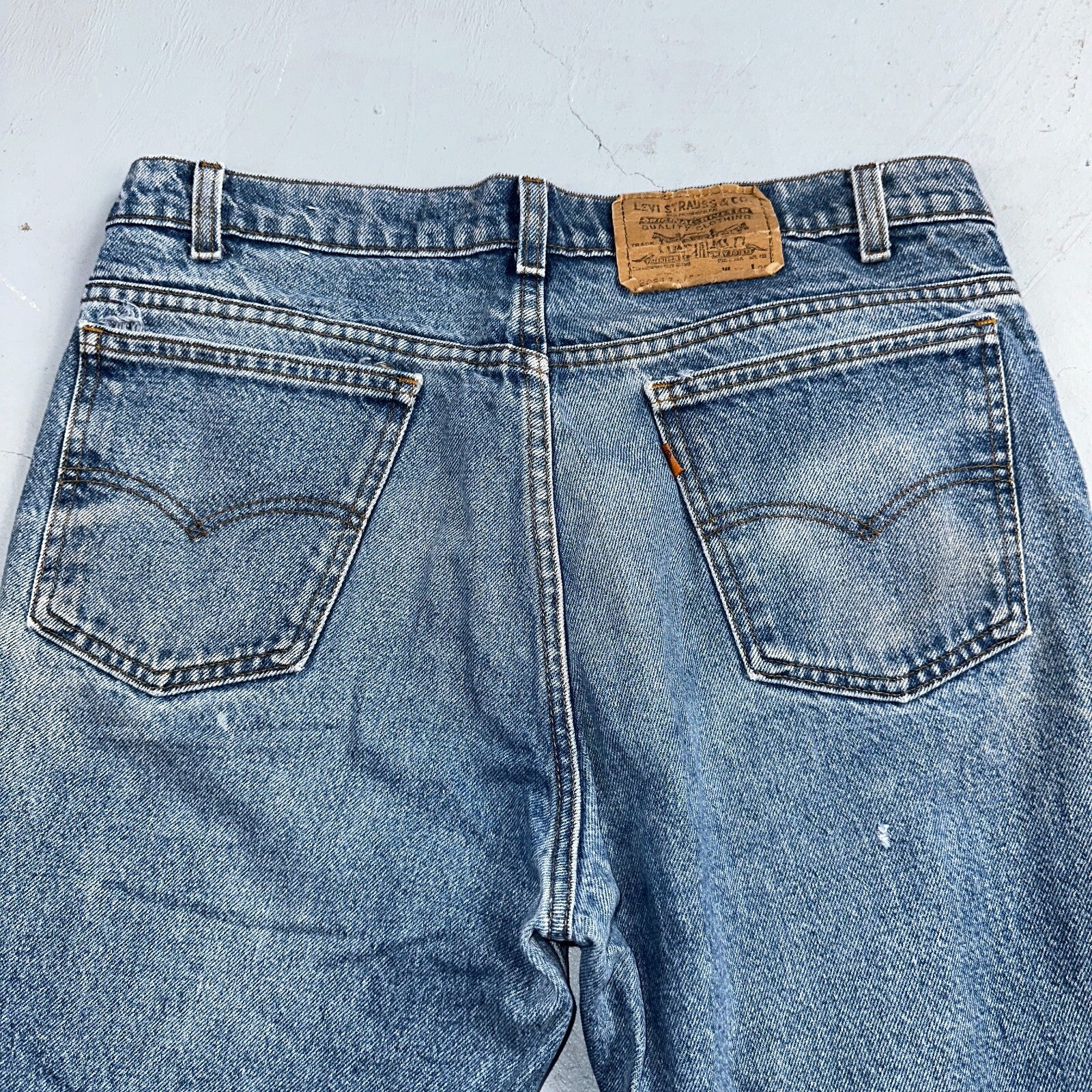 Levis 517 Vintage 80s USA Orange Tab Bootcut Flare Blue Worn Jeans Act 34x30