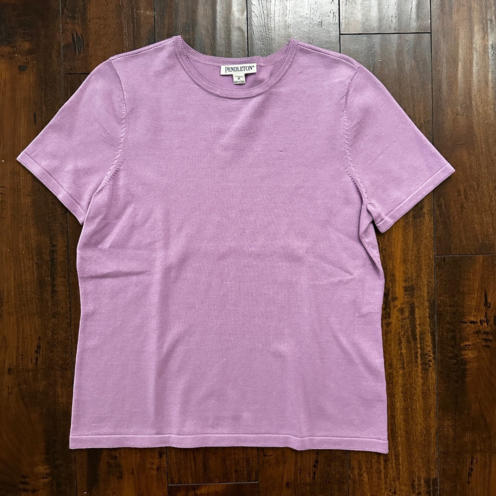 Pendleton T-Shirt Womens Size Medium Purple Short Sleeve Tee VTG Ladies Soft