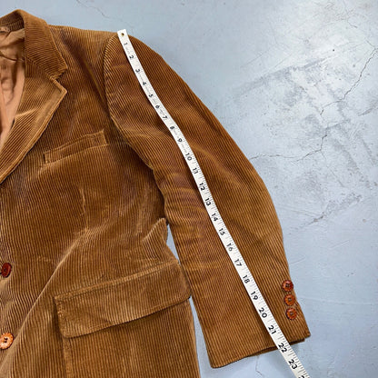 VTG Mens Suit 40 Jacket Sport Coat Rockabilly 80s 90s Corduroy Brown Short