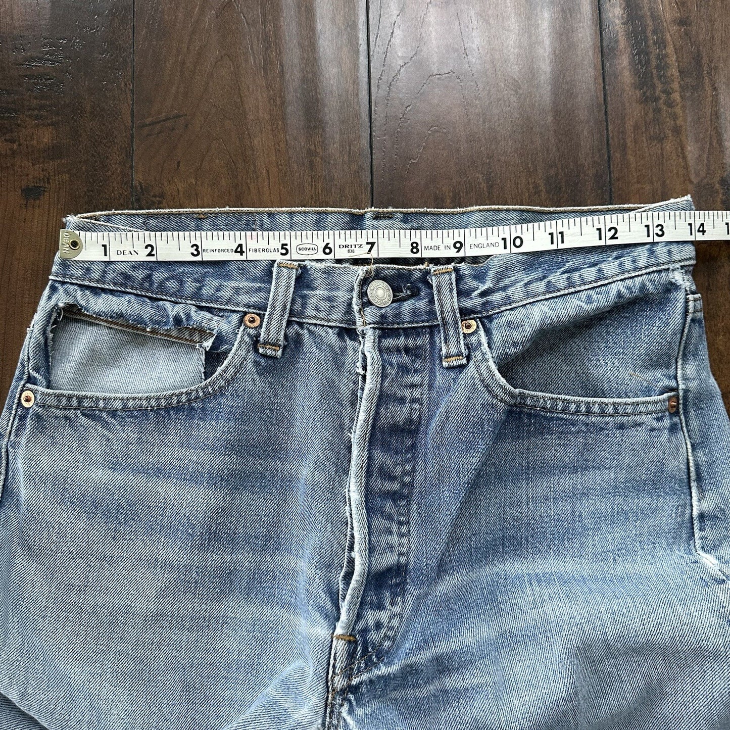 Levis Vintage 80s Redline Selvedge USA 501 XX Jeans 66 70s Thrashed Act 28x29