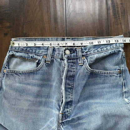 Levis Vintage 80s Redline Selvedge USA 501 XX Jeans 66 70s Thrashed Act 28x29