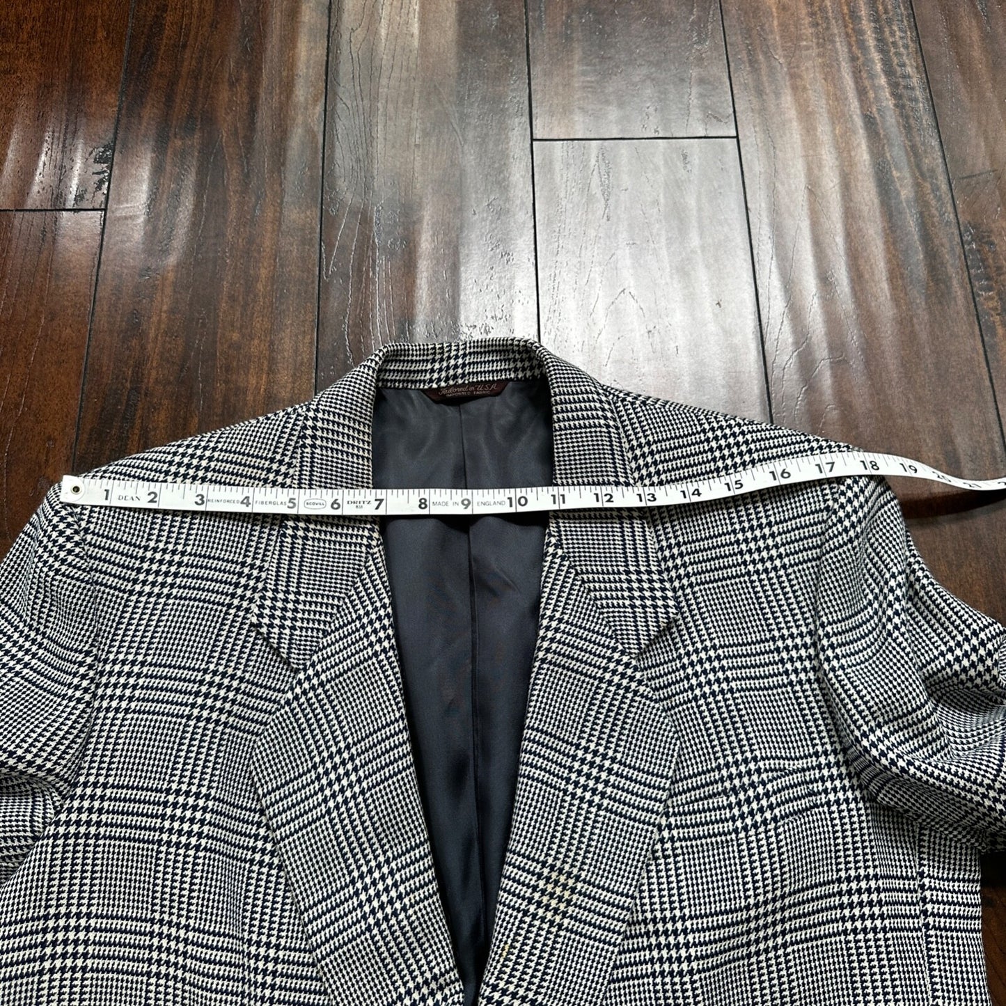 Vintage Cricketeer Womens Nordstrom Double Breasted Blazer Pure Wool 80s Plaid