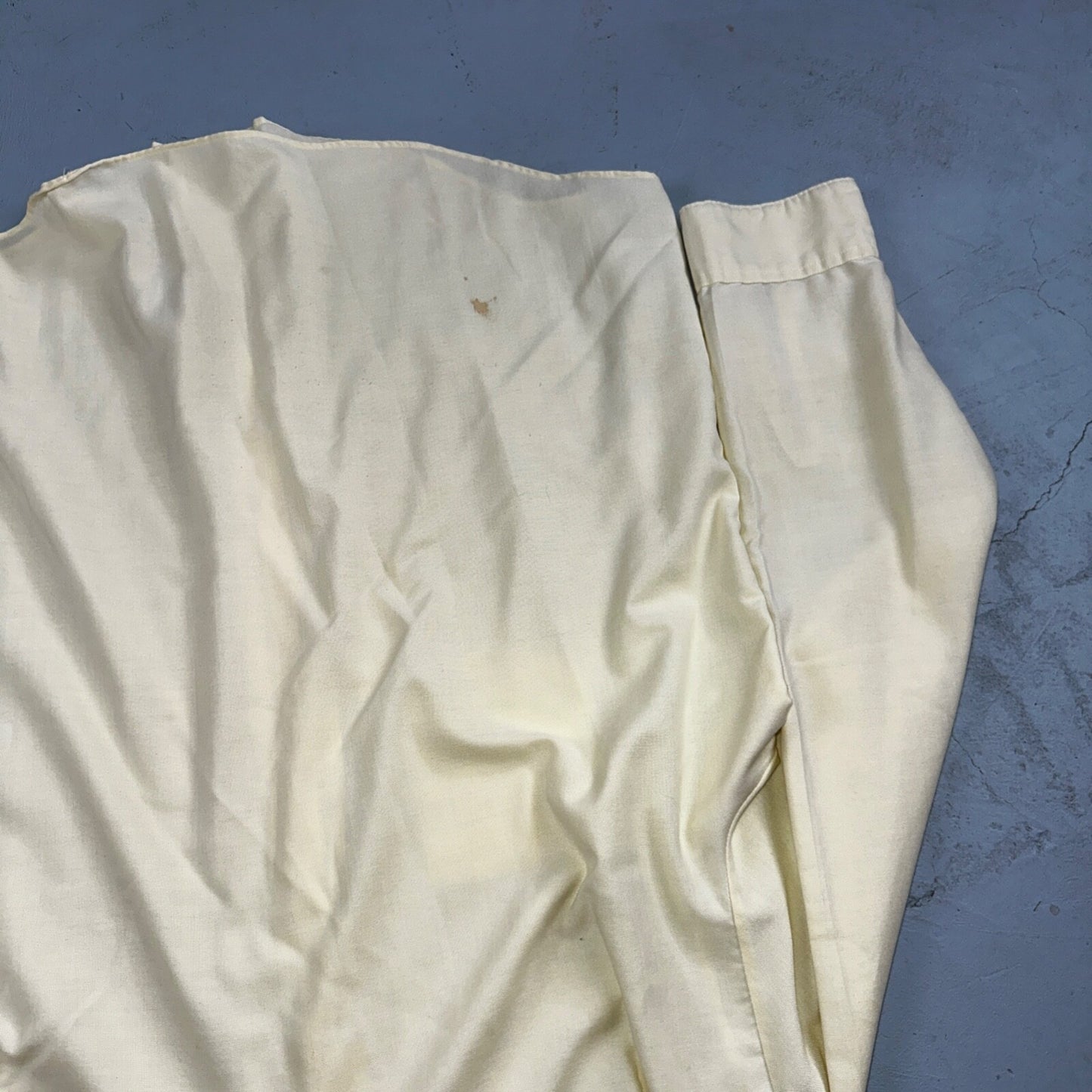 Vintage Penneys Towncraft Shirt Men 16 Penn Prest Yellow White Stripe 60s 1960s