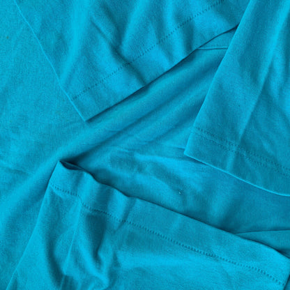Simple Vintage T Shirt Pocket Blank Bright Baby Blue Single Stitch Oversized 90s