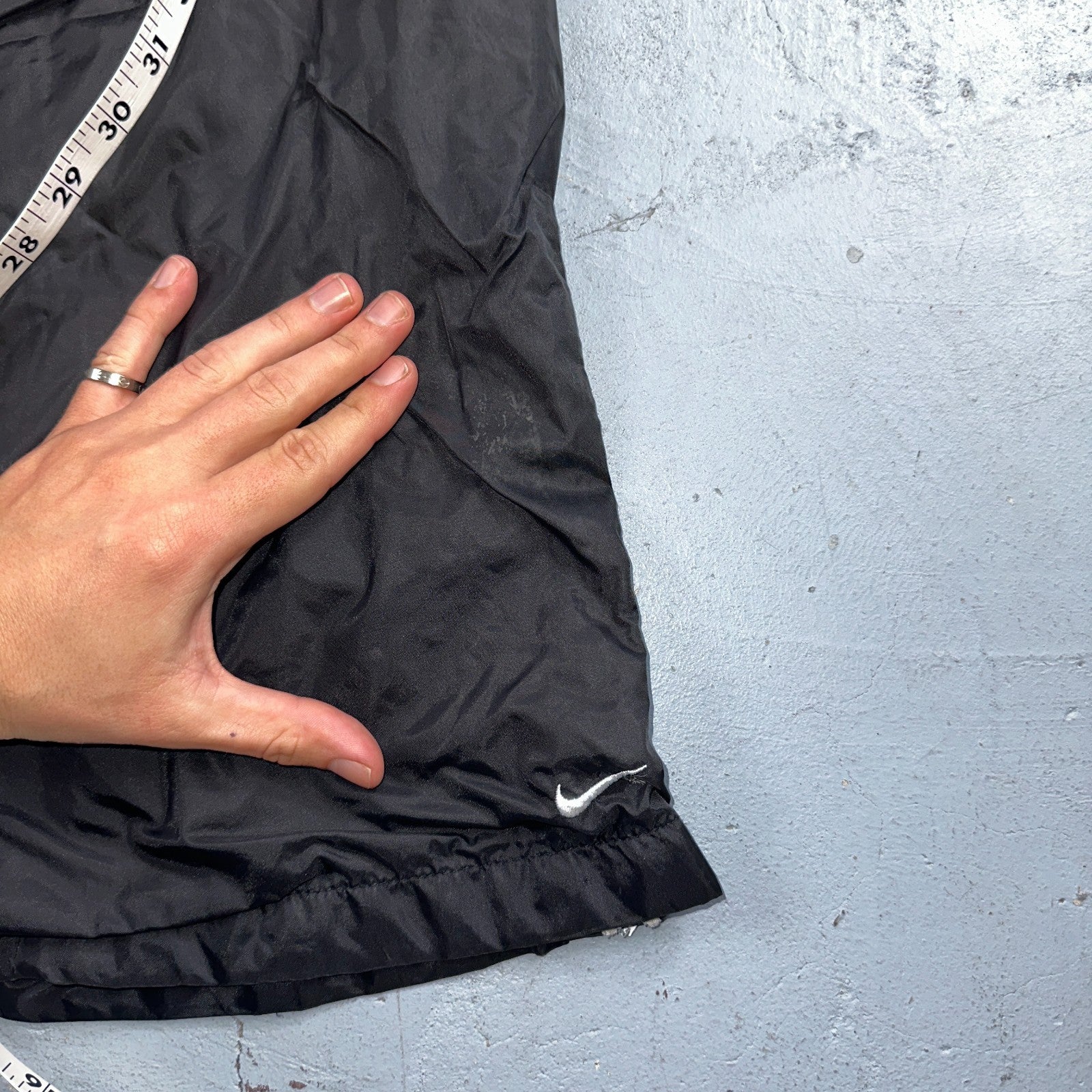 Nike VTG 90s Windbreaker Track Pants Ankle Zip Lined Black 1990s Essential