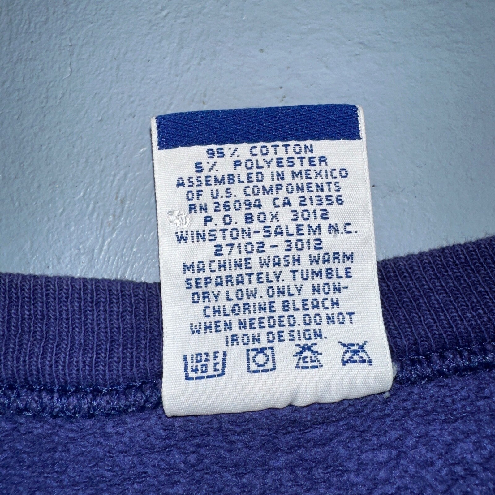 Champion 90s M Sweatshirt VTG Crewneck Blue Medium Basic Simple Mexico