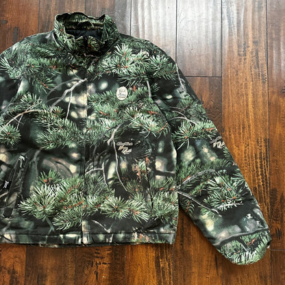 VTG West Camo Leaf Advanced Fleece Jacket Rain Coat Mens M 2004 PineTree Tree