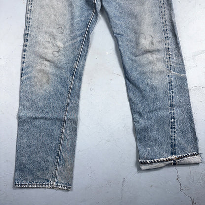 Levis 501 Vintage 80s Redline Selvedge USA XX Jeans Light Wash 36x36 Act 33x32