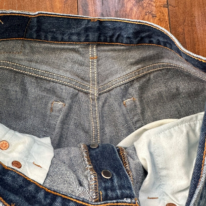 VTG Levis 501 XX Button Fly 90s USA Jeans Denim Straight Capri 34x30 Act 31x25