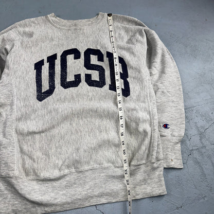 VTG 90s Champion Reverse Weave Crewneck Sweatshirt Gray USA UCSB California