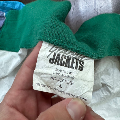 VTG 1994 STP Tyvek Jacket L AOP Cycling Race Seattle Portland Bicycle Track 90s