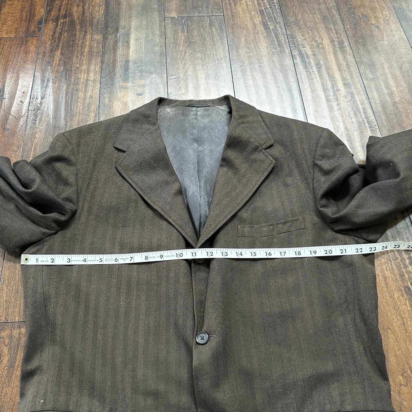 1960s 1970s Brown Striped Sport Jacket VTG Mens Suit 44 33x32 Rockabilly Wool