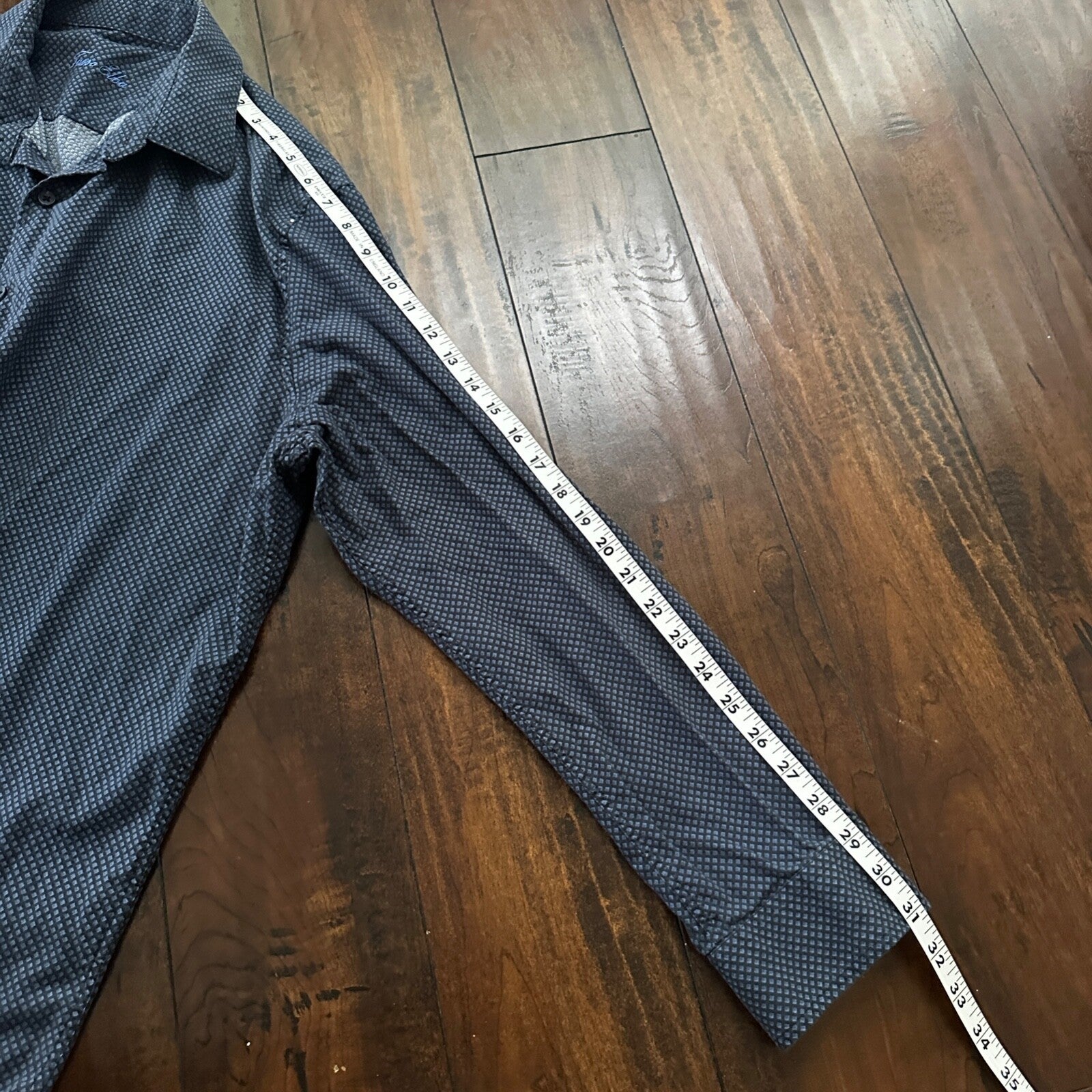 Tasso Elba Mens Shirt XL Floral Paisley Button Down Long Sleeve Cotton Navy