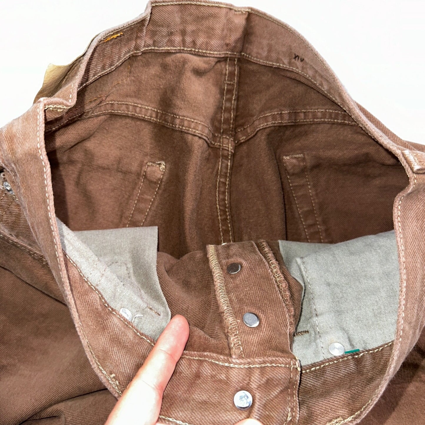 Levis 501 Vintage 90s USA XX Straight Leg Jeans 34x36 Brown Rare Wash Act 33x35