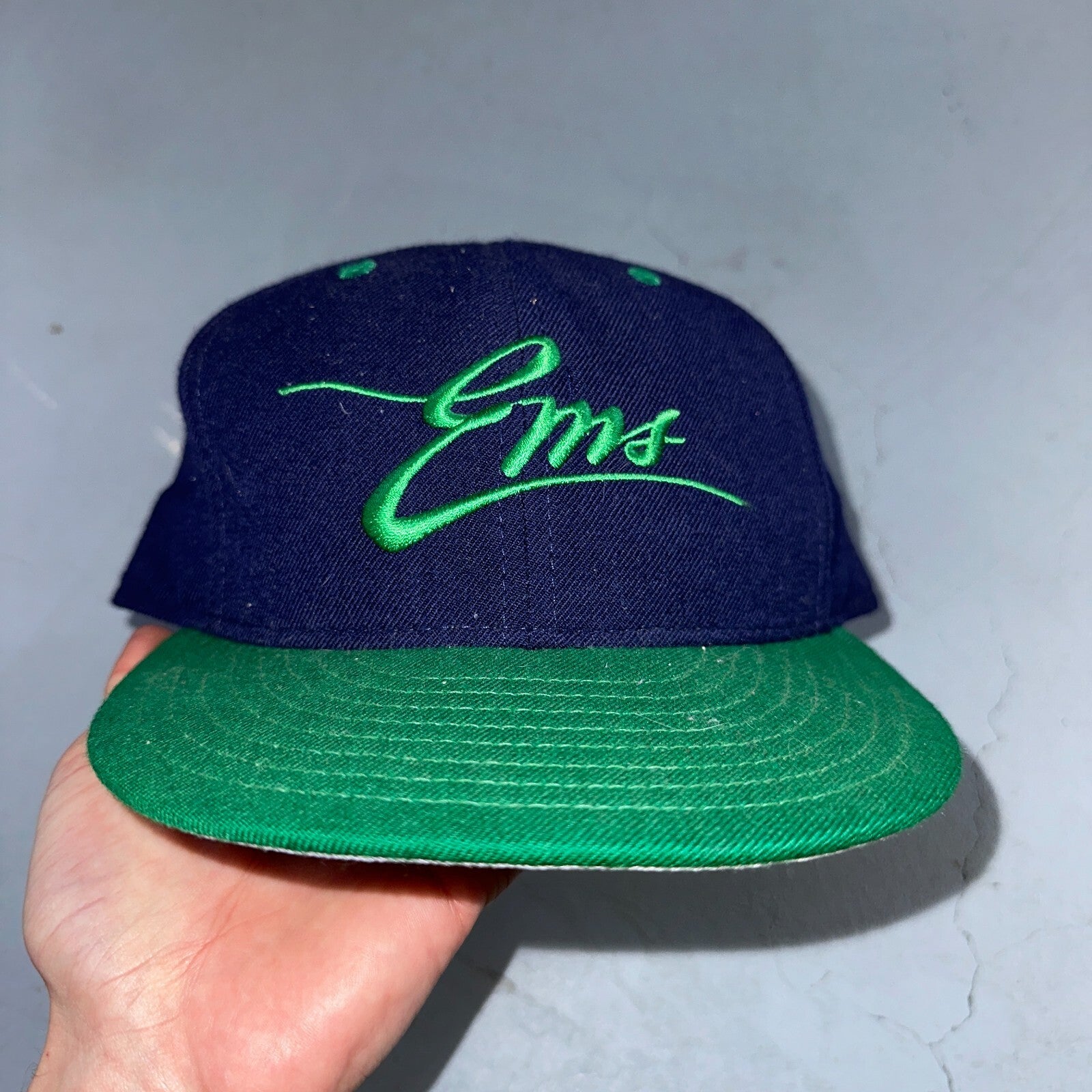 Eugene Emeralds Ems Fitted 7 3/8 Hat Minor League Professional Baseball VTG Wool