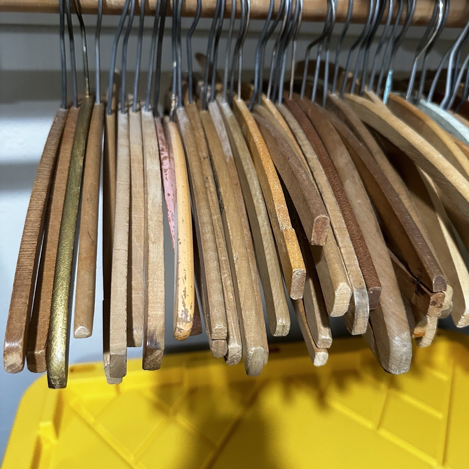 Vintage USA Wood Clothing Hangers Ads Dry Cleaners Laundry 1940s-60s ONLY ONE!