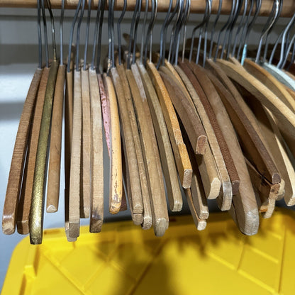 Vintage USA Wood Clothing Hangers Ads Dry Cleaners Laundry 1940s-60s ONLY ONE!