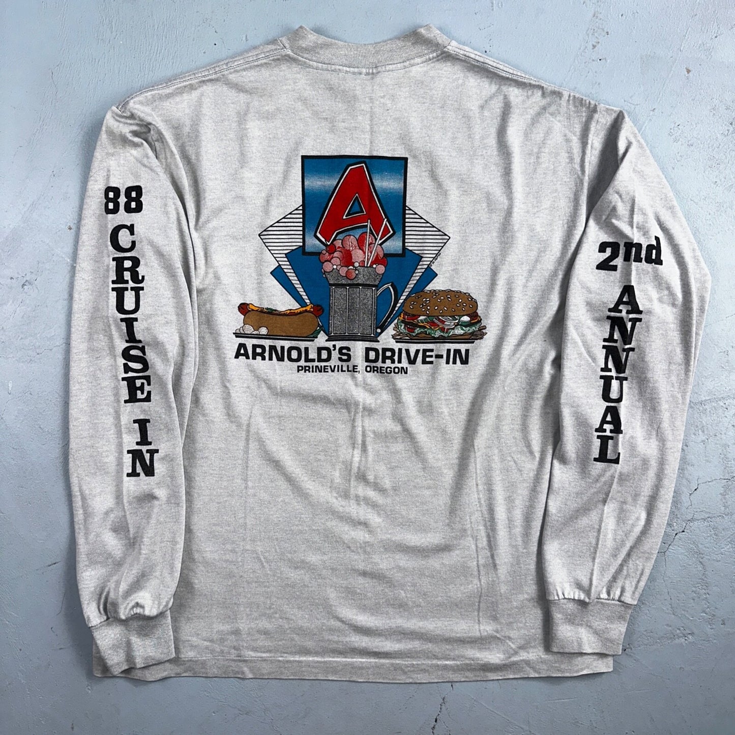 Arnolds Drive In VTG T Shirt Prineville Oregon Hot Dog Cruise Inn 1988 Rare 80s