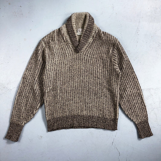 1950s Vintage Wool Pullover Sweater Shawl Novelty Walsted 44 Rockabilly 50s 60s