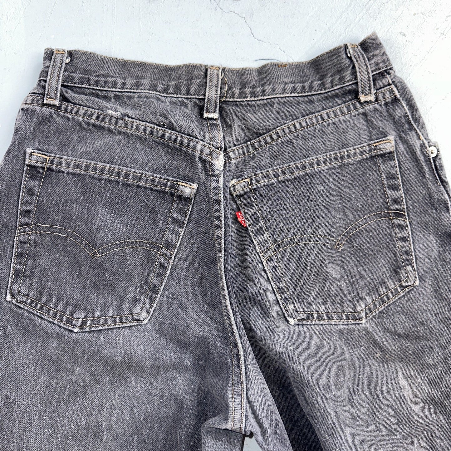 Levis 501 Vintage 80s USA XX Straight Leg Jeans Womens Faded Grey Wash Act 26x31