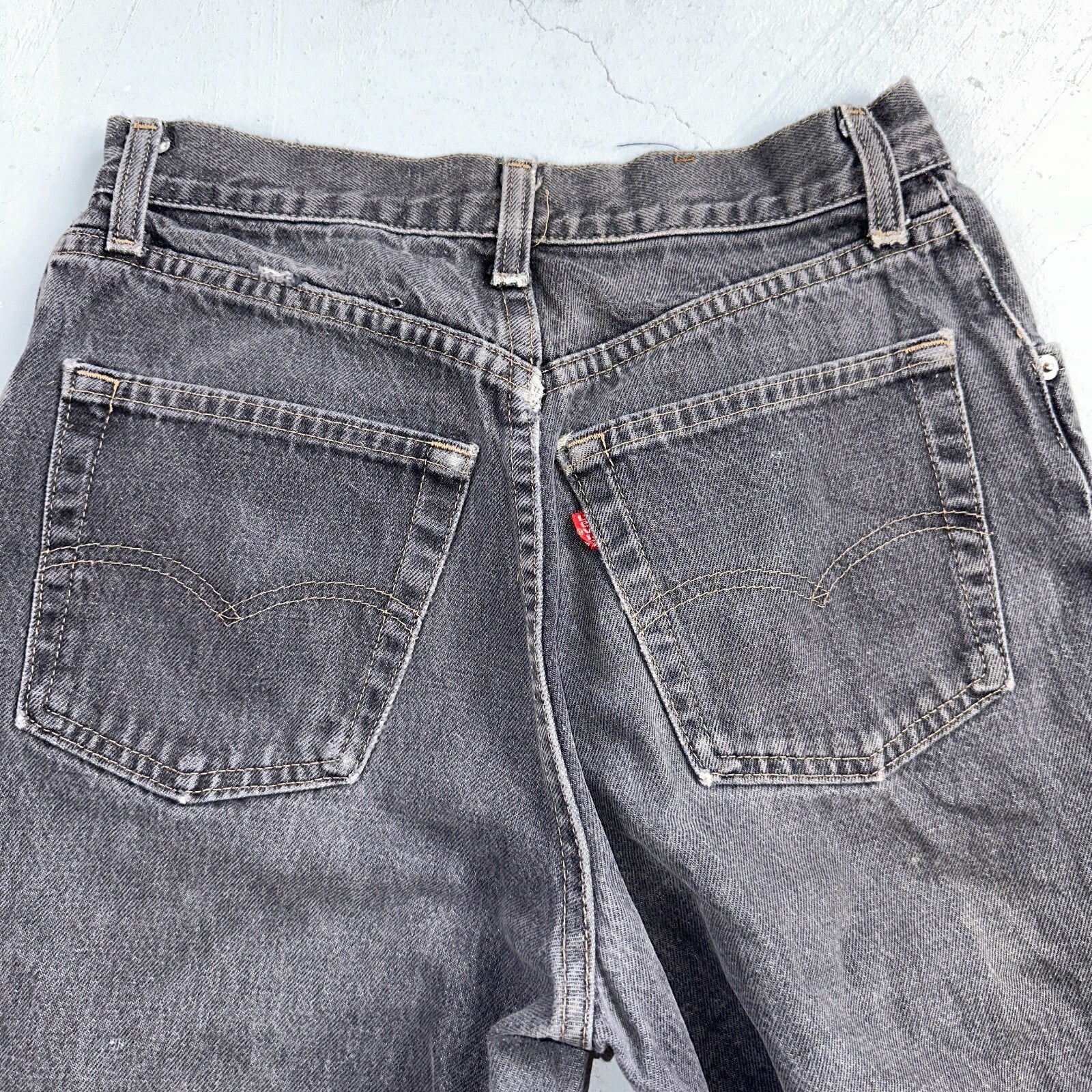 Levis 501 Vintage 80s USA XX Straight Leg Jeans Womens Faded Grey Wash Act 26x31