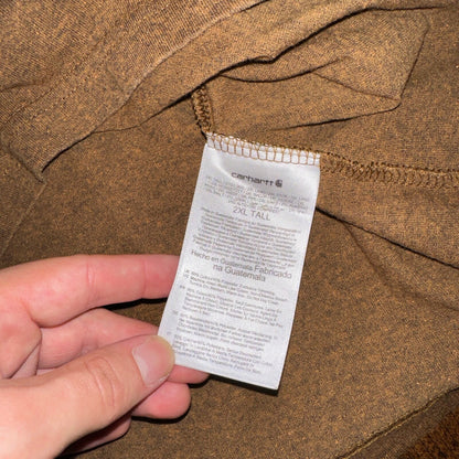 Carhartt 2XL Tall Brown Vintage Style T Shirt Pocket Basic Cool Pepper