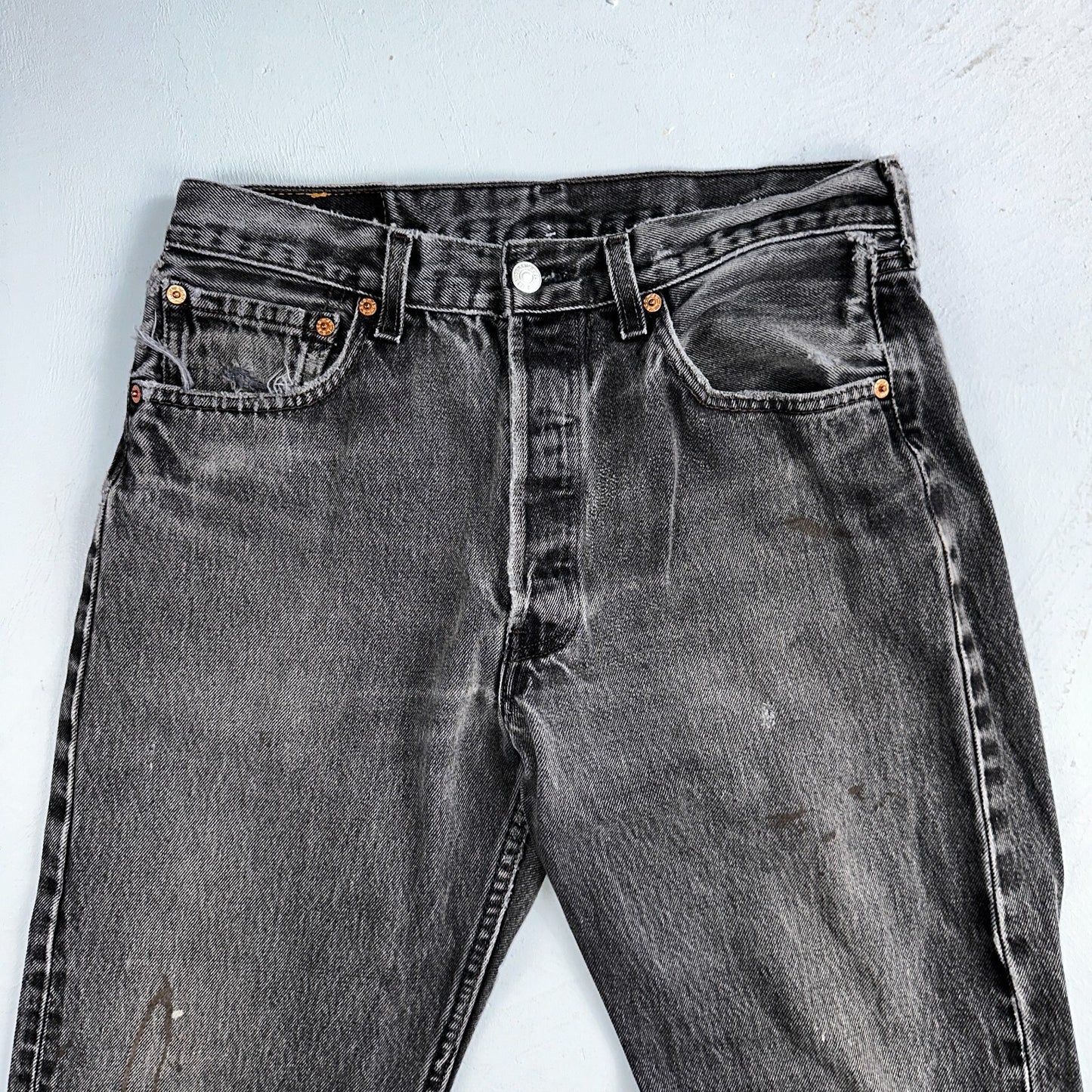 Levis 501 Vintage 90s USA XX Straight Leg Jeans Black Med Wash 32x32 Act 30x30