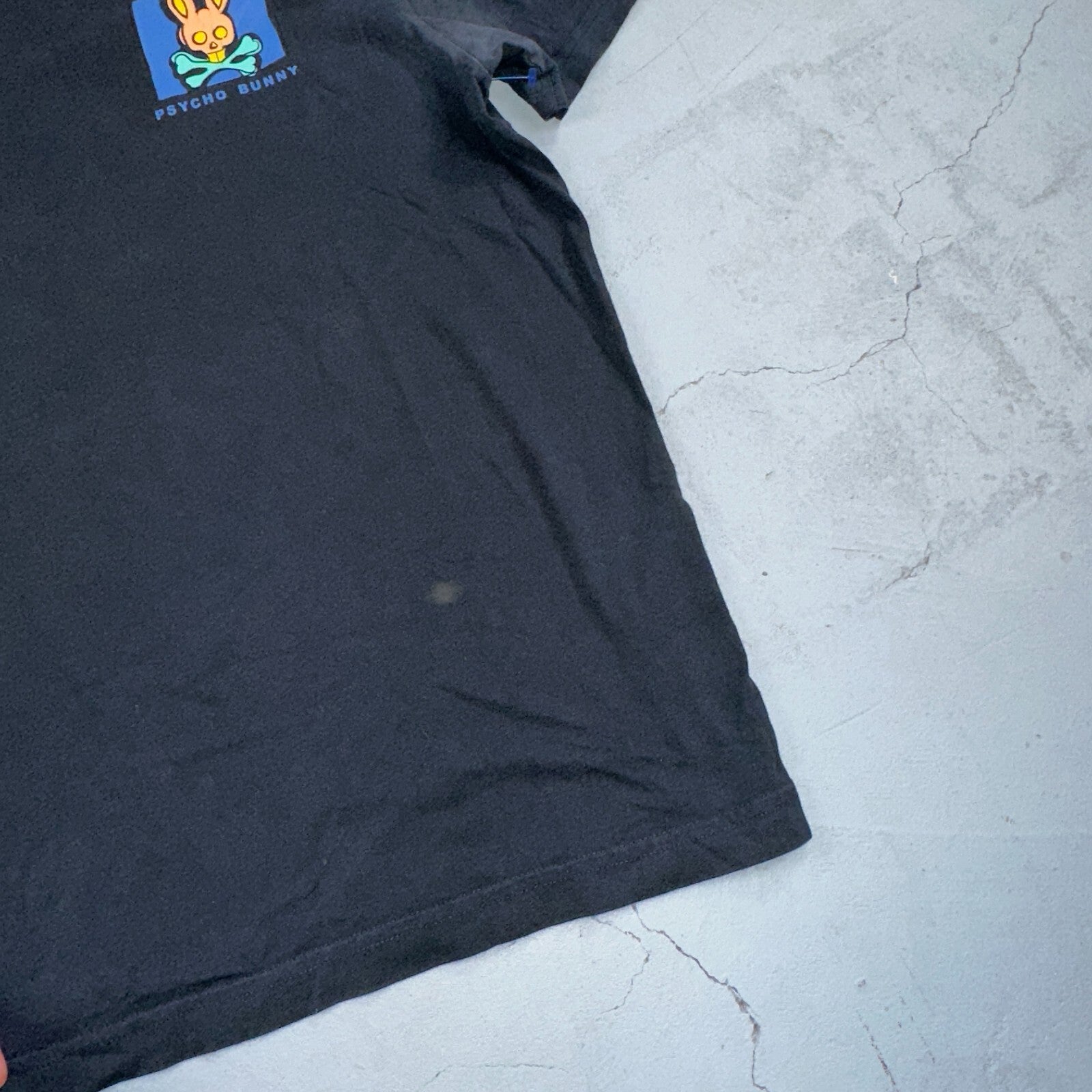 Psycho Bunny Shirt Mens 5 Black James Bunny In A Box Skull Skater Tee USED