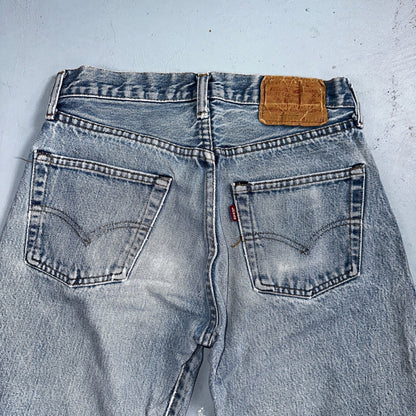 Levis 501 Vintage 80s Redline Selvedge USA XX Jeans Light Wash 29x38 Act 27x33