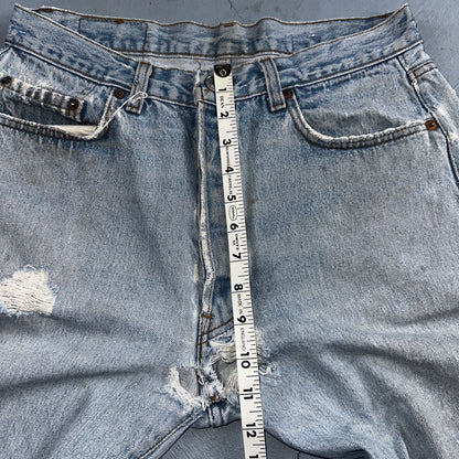 Levis 501 Vintage 80s USA XX Straight Leg Jeans Blue Light Wash 34x36 Act 31x34