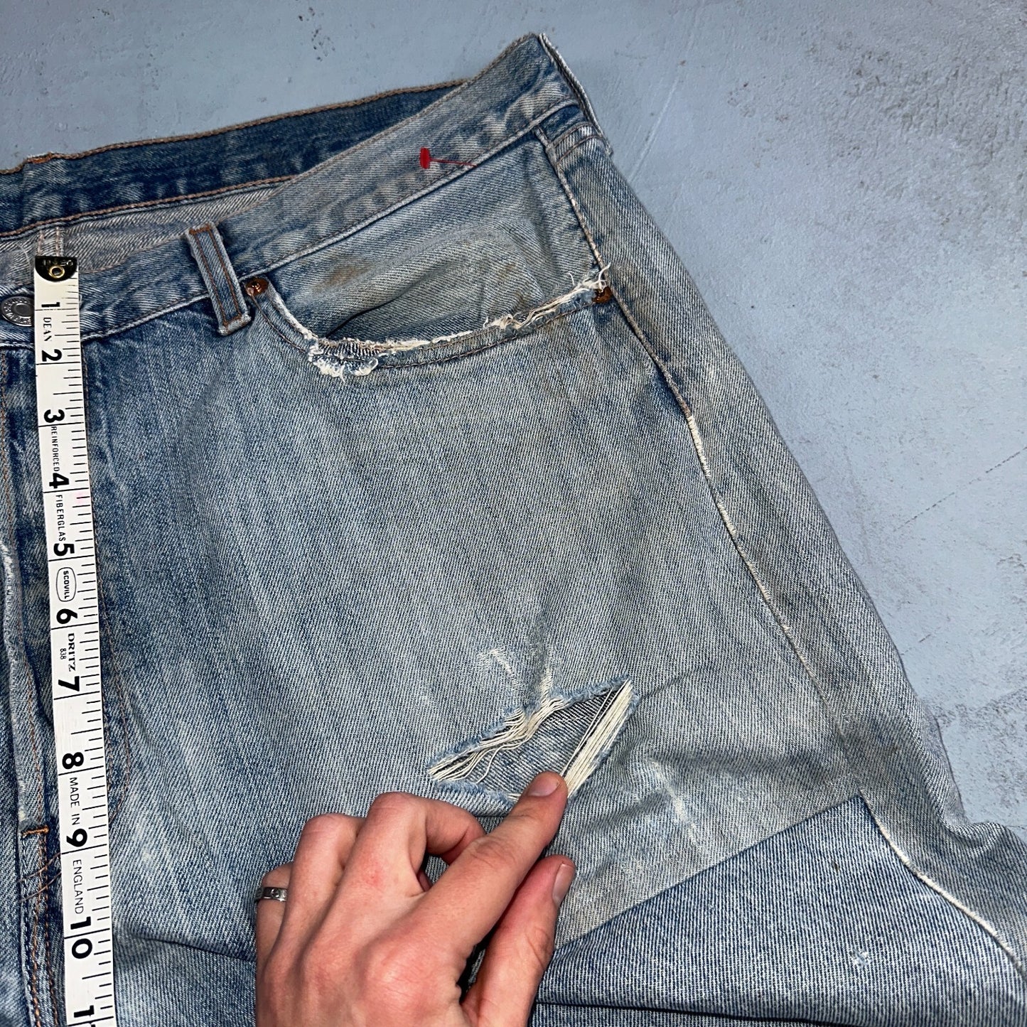 Levis 501 Vintage Y2K XX Straight Leg Jeans Blue Light Wash 38x34 Act 38x32