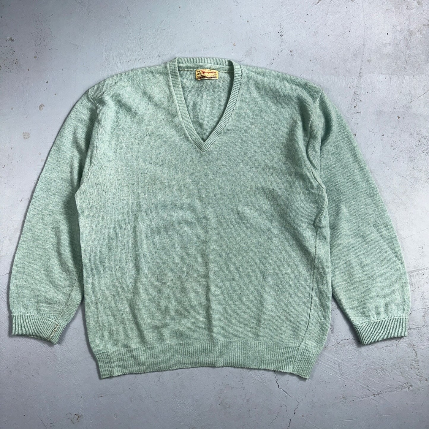 Lord Jeff Hampshire VTG 50s Knit XL Teal Green 1950s 60s Rockabilly Wool