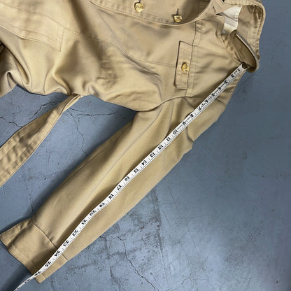 Puget Sounder Beige Canvas Belted Trench Coat Rockabilly 1960s 60s Womens