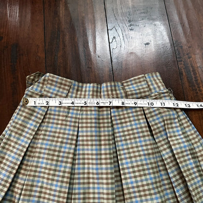 VTG USA Rockabilly Womens Dress Skirt 60s 70s Bottom Plaid Checker Pleated Cute