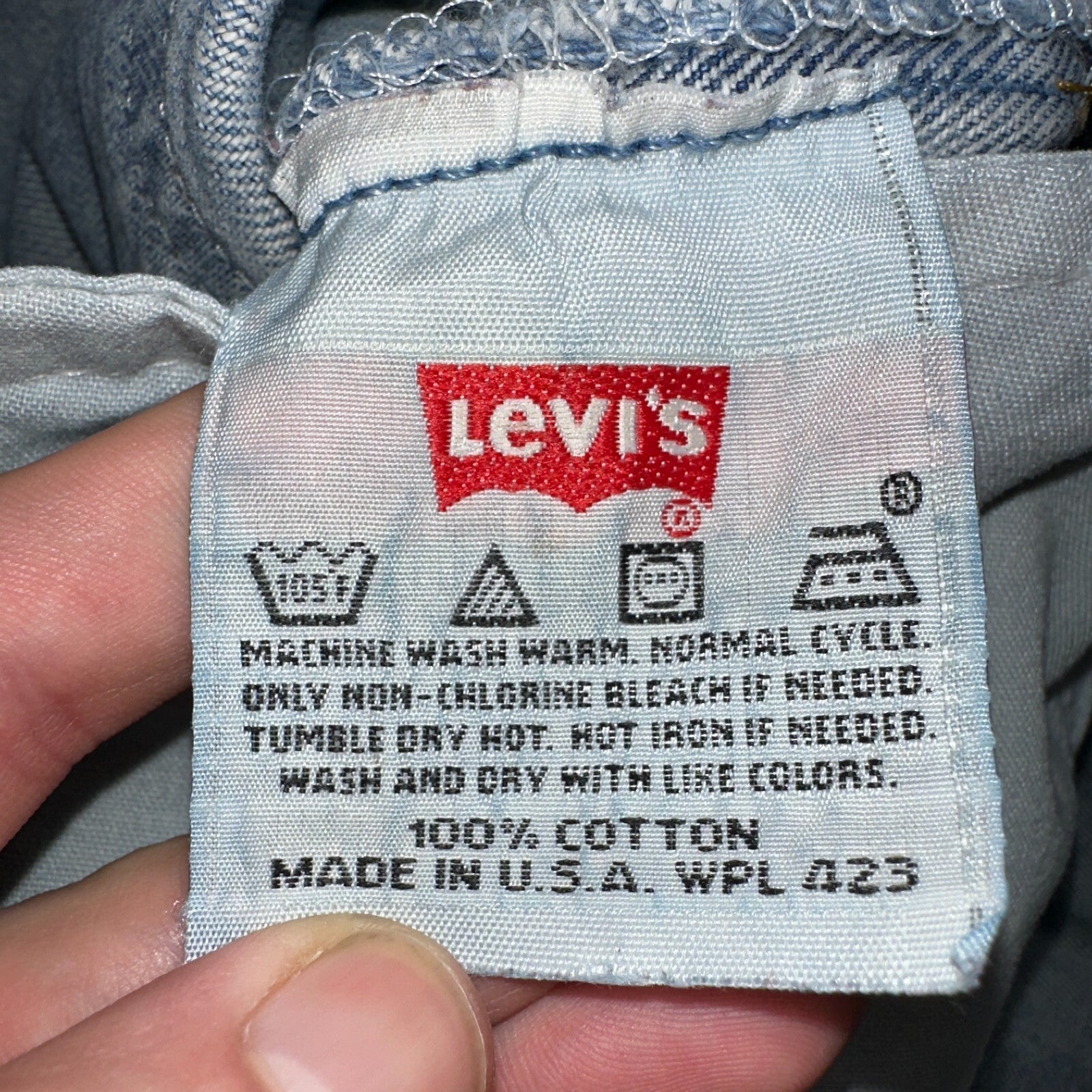Levis 501 Vintage 90s USA XX Straight Leg Jeans Blue Light Wash 36x34 Act 34x33